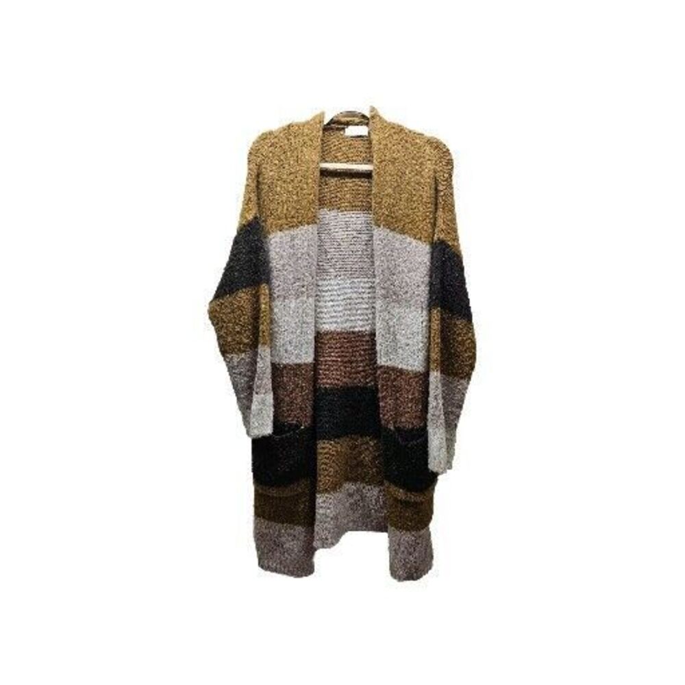 ALTAR'D STATE Womens Brown Blush Pink Open Front Knit Cardigan Medium